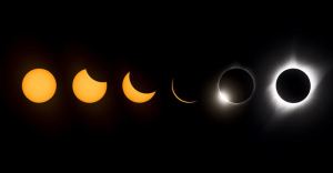 A solar eclipse in stages.